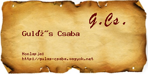 Gulás Csaba névjegykártya